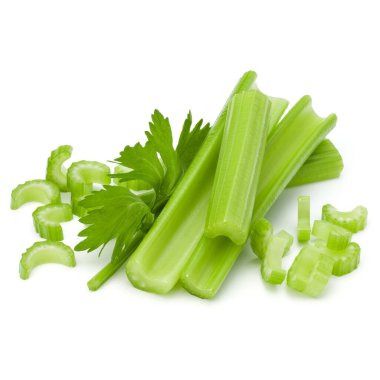 Beyaz arka plan kes şunu om kereviz sapı demet izole.