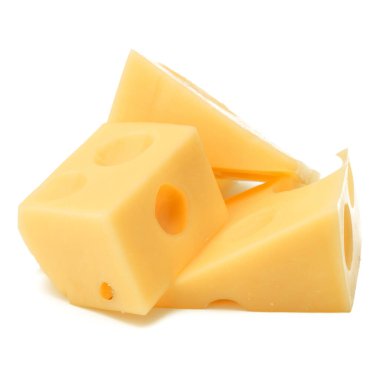 Küp peyniri. Beyaz arka plan kesme izole peynir blok