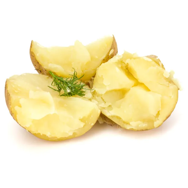 Kokt Skalad Potatis Isolerad Vit Bakgrund Cutout — Stockfoto