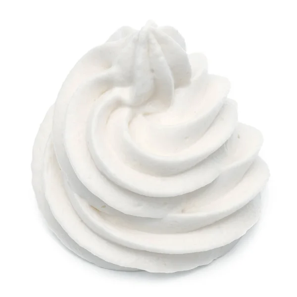 Whipped Cream Swirl Isolated White Background Cutout — Stock Photo, Image