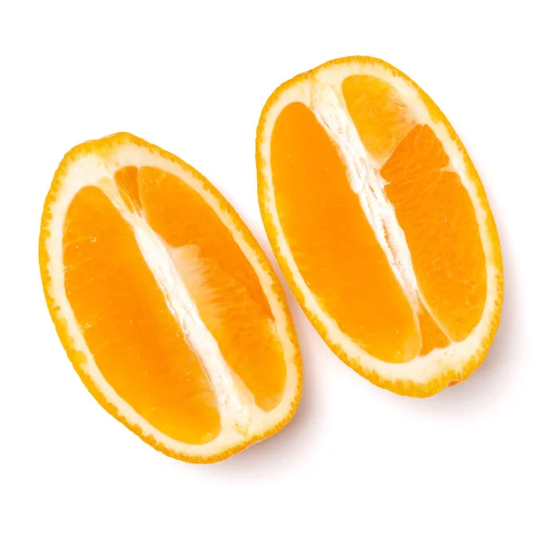 Orange Fruit Slice Isolated White Background Closeup Food Background Flat — Stock Photo, Image
