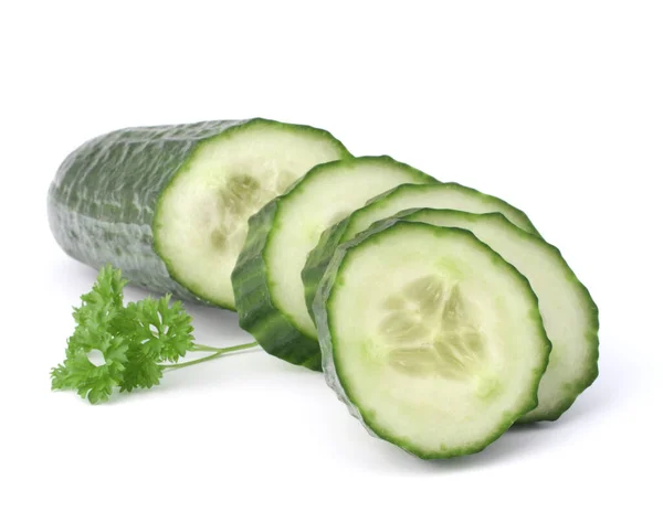 Cucumber Slices Isolated White Background Cutout — Stock Photo, Image