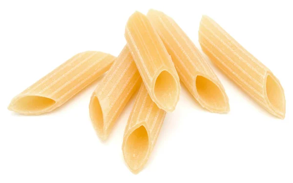 Massa Italiana Isolada Sobre Fundo Branco Pennoni Penne Rigate — Fotografia de Stock