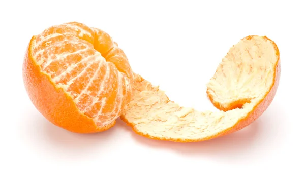 Loupaná Mandarinka Nebo Mandarinka Ovoce Izolované Bílém Pozadí Cut Out — Stock fotografie