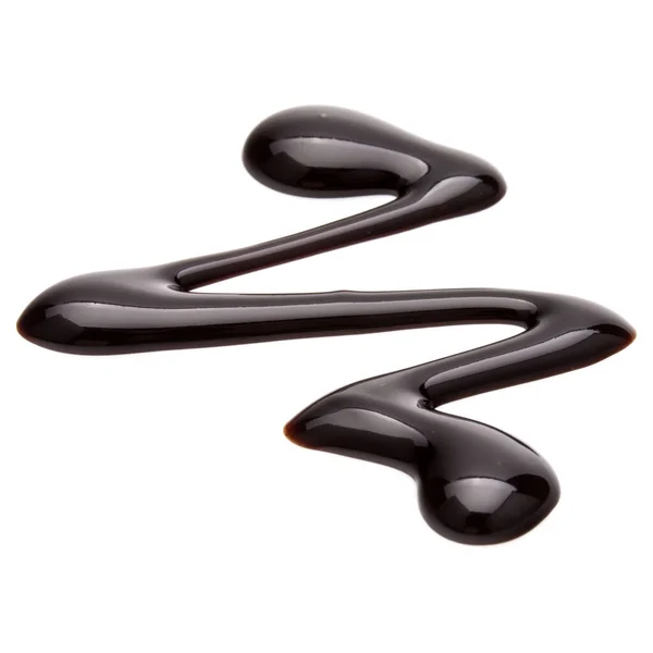 Csokoládé Szirup Csepp Izolált Fehér Alapon — Stock Fotó