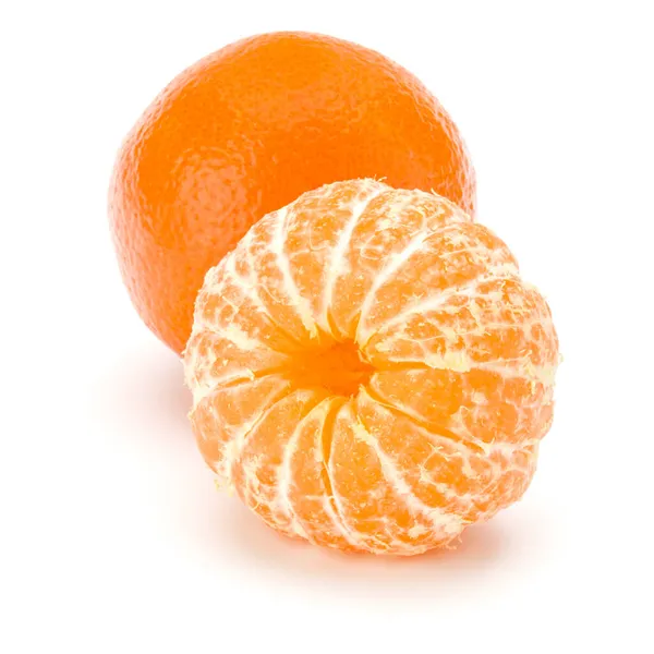 Peeled Tangerine Mandarin Fruit Isolated White Background Cutout — Stock Photo, Image