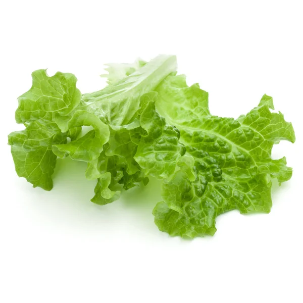 Folhas Salada Alface Verde Fresca Isoladas Sobre Fundo Branco — Fotografia de Stock