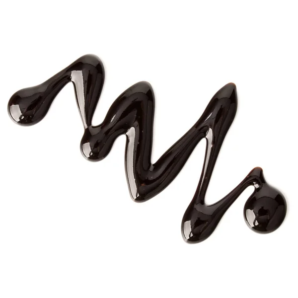 Xarope Chocolate Gota Isolada Fundo Branco Vista Superior — Fotografia de Stock