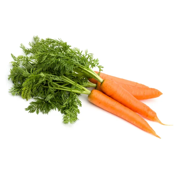 Zanahoria Vegetal Con Hojas Aisladas Sobre Fondo Blanco Recorte — Foto de Stock