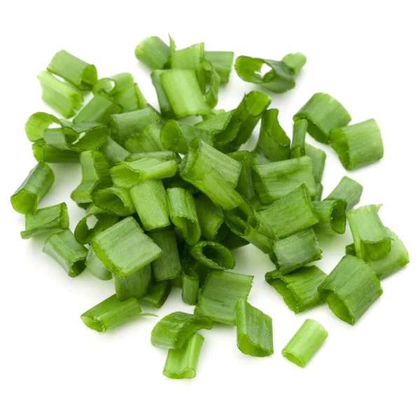 Chopped Spring Onion Scallion Isolated White Background Cutout — Stock Photo, Image