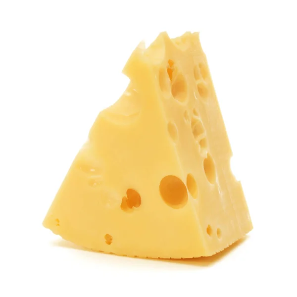 Sýr Blok Izolovaných Bílém Pozadí Výřez — Stock fotografie
