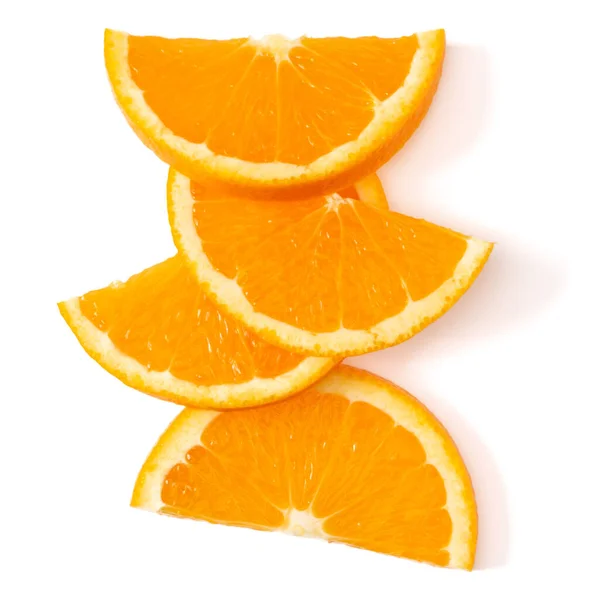 Orange Fruit Slice Layout Isolated White Background Closeup Food Background — Stock Photo, Image