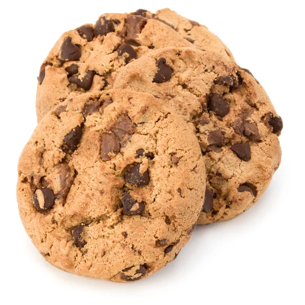 Chocolate Chip Cookies Isoliert Auf Weißem Hintergrund Süße Kekse Hausgemachtes — Stockfoto