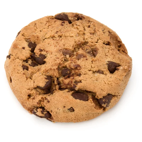 Jedna Čokoláda Čip Cookie Izolovaných Bílém Pozadí Sladké Sušenky Domácí — Stock fotografie