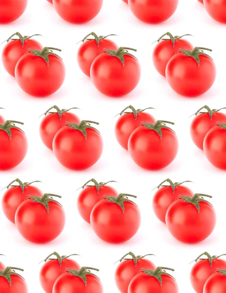 Cherry Tomato Isolated White Background Cutout Seamless Food Pattern — Stock Photo, Image