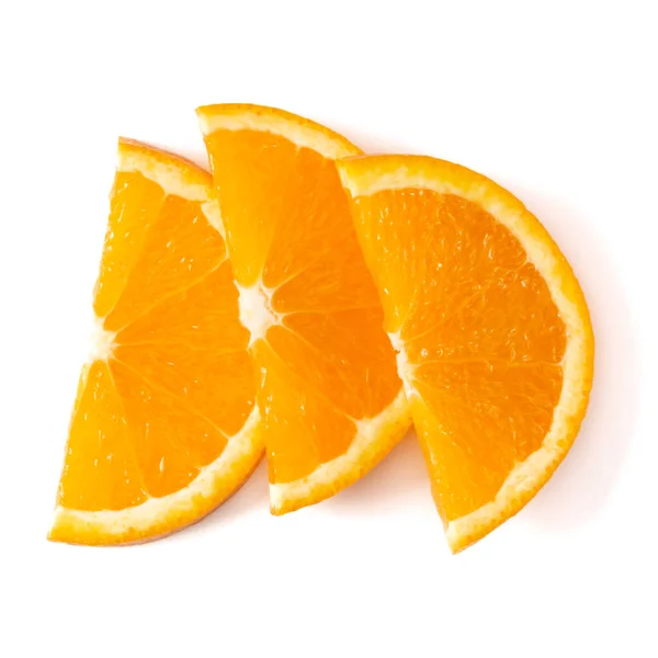 Πορτοκάλι Φέτα Που Απομονώνονται Λευκό Φόντο Closeup Φαγητό Φόντο Επίπεδη — Φωτογραφία Αρχείου