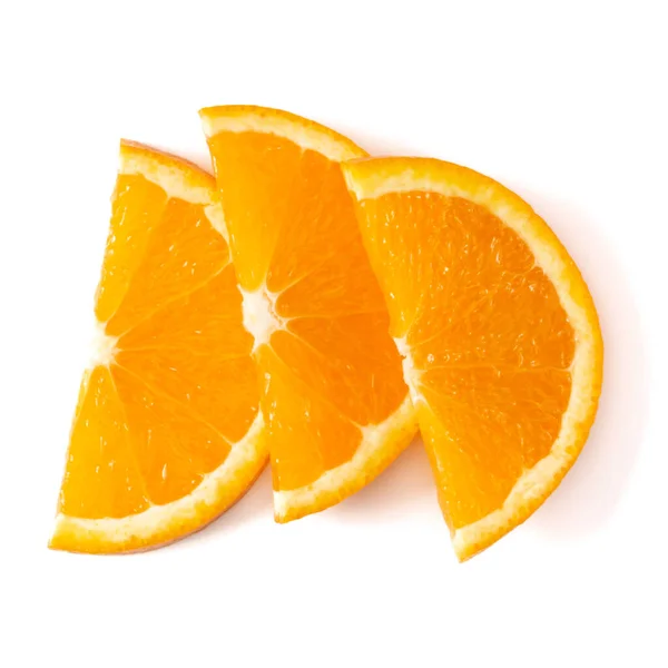 Orange Frukt Skiva Isolerad Vit Bakgrund Närbild Mat Bakgrund Platt — Stockfoto