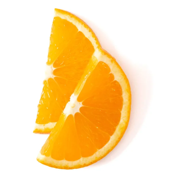 Orange Fruit Slice Isolated White Background Closeup Food Background Flat — Stock Photo, Image