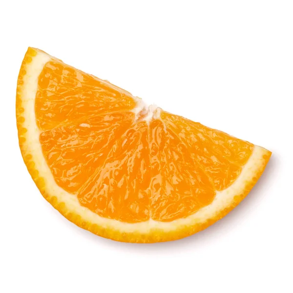 Narancssárga Gyümölcs Szelet Elszigetelt Fehér Háttér Vértes Élelmiszer Háttér Lapos — Stock Fotó