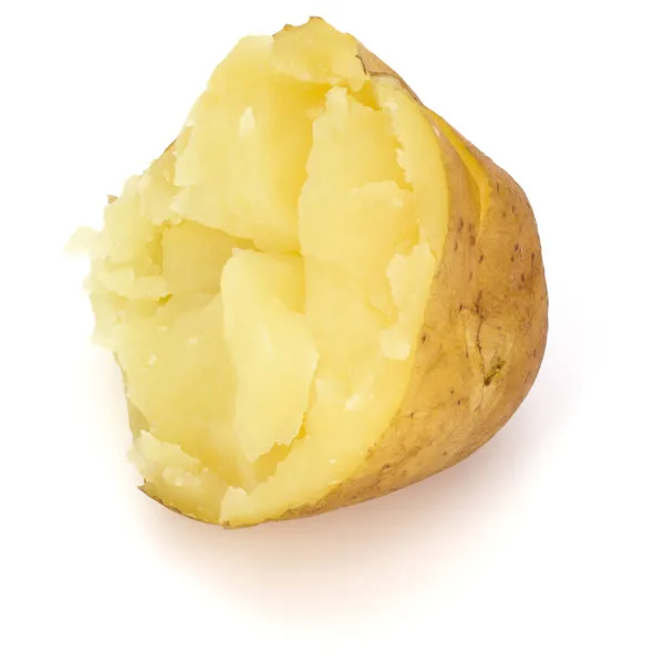 One Boiled Peeled Potato Half Isolated White Background Cutout — Stock Photo, Image