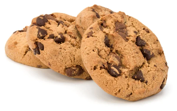 초콜릿 쿠키는 배경에 분리되어 있습니다 맛있는 비스킷이야 Homemade Pastry — 스톡 사진