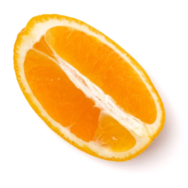 Orange Frukt Skiva Isolerad Vit Bakgrund Närbild Mat Bakgrund Platt — Stockfoto