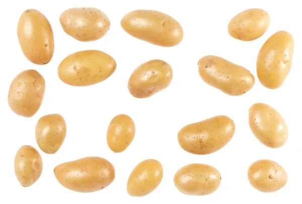Картошка Изолирована Белом Фоне Вид Сверху Плоский Узор Картофель Воздухе — стоковое фото
