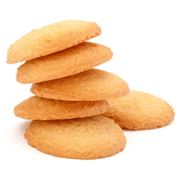 Staplade Mördeg Cookies Isolerad Vit Bakgrund — Stockfoto
