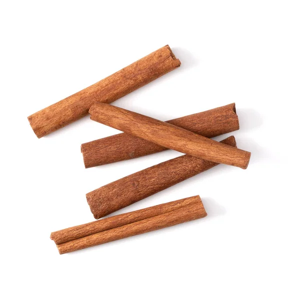 Cinnamon Sticks Isolated White Background Closeup Canella Spice Aromatic Condiment — Stock Photo, Image