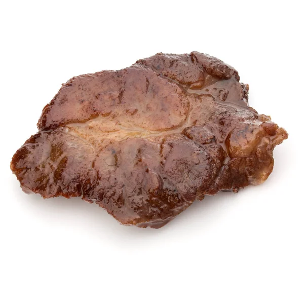 Carne Cerdo Frita Cocida Aislada Sobre Fondo Blanco Recorte —  Fotos de Stock