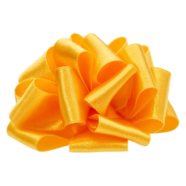 Lazo Cinta Redonda Satinado Brillante Color Amarillo Aislado Sobre Fondo — Foto de Stock