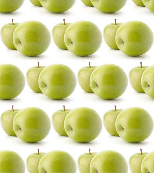 Beyaz Arka Planda Izole Edilmiş Iki Yeşil Elma Kusursuz Yemek — Stok fotoğraf