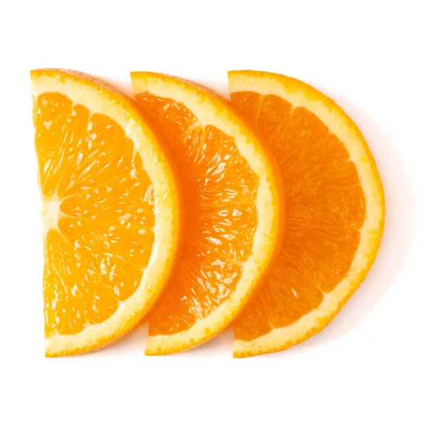 Апельсиновый Фруктовый Ломтик Расположение Изолированы Белом Фоне Крупным Планом Питание — стоковое фото