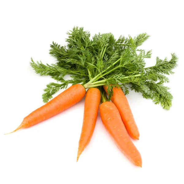 Zanahoria Vegetal Con Hojas Aisladas Sobre Fondo Blanco Recorte —  Fotos de Stock
