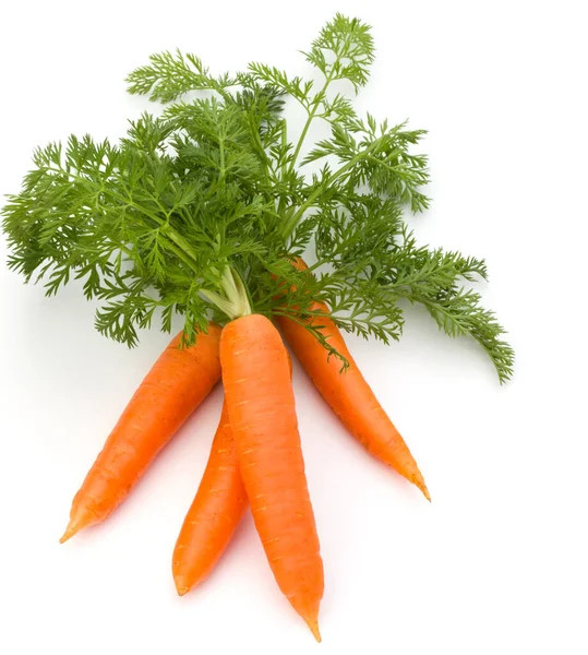 Zanahoria Vegetal Con Hojas Aisladas Sobre Fondo Blanco Recorte — Foto de Stock