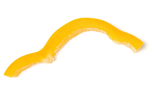 黄胡椒片隔离在白色背景切口上 顶视图 — 图库照片