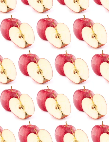 Κόκκινο Μήλο Απομονωμένο Λευκό Φόντο Απρόσκοπτη Μορφή Τροφίμων — Φωτογραφία Αρχείου