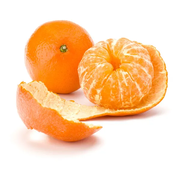 Peeled Tangerine Mandarin Fruit Isolated White Background Cutout — Stock Photo, Image