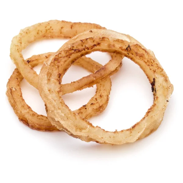 Deliciosos Anéis Cebola Frita Crocante Isolados Branco — Fotografia de Stock