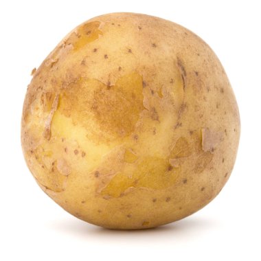 Beyaz arka plan üzerinde kesme izole yeni patates yumru