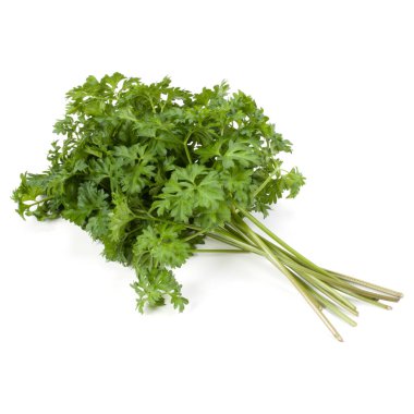 Beyaz arka plan kesme izole demet maydanoz yaprakları