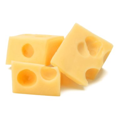 Beyaz arkaplanda izole edilmiş peynir