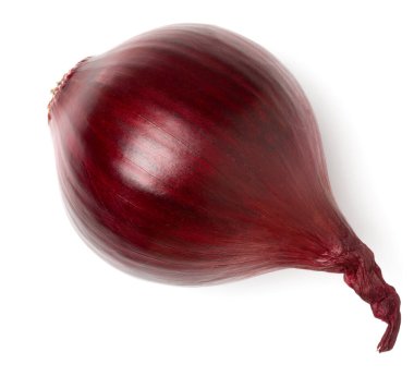 kırmızı Soğan beyaz arka plan üzerinde izole. Üst görünüm, düz yatıyordu..