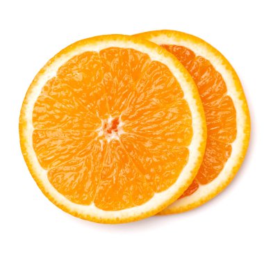 Turuncu meyve dilim beyaz arka plan closeup izole. Gıda arka plan. Düz yatıyordu, en iyi görünümü.