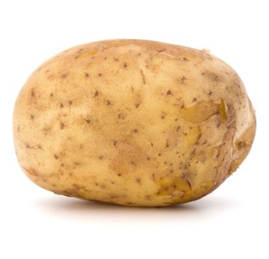 Beyaz arka plan üzerinde kesme izole yeni patates yumru