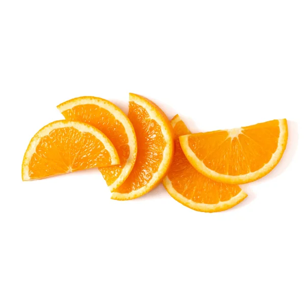 Orange Frukt Skiva Layout Isolerad Vit Bakgrund Närbild Mat Bakgrund — Stockfoto