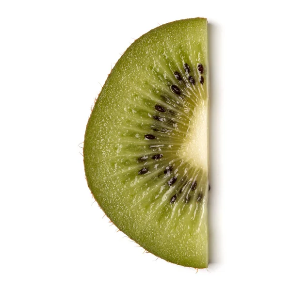 One Kiwi Fruit Slice Isolated White Background Closeup Half Kiwi — Stock Photo, Image