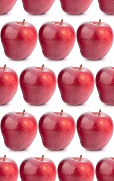 Beyaz Arka Plan Üzerinde Izole Kırmızı Elma Dikişsiz Gıda Deseni — Stok fotoğraf