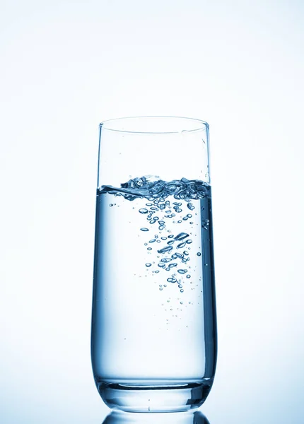 Water Glass Blue Background — Stock Photo, Image