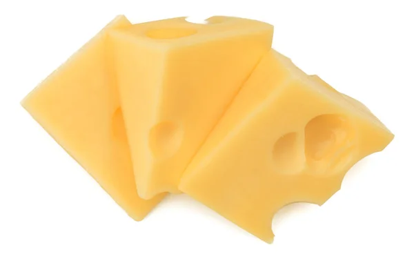 Küp Peyniri Beyaz Arka Plan Kesme Izole Peynir Blok — Stok fotoğraf